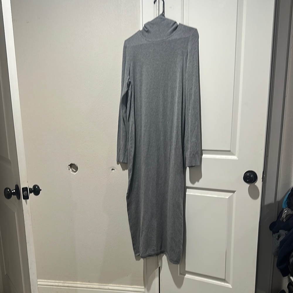 Express Gray Turtleneck Cuffed Sleeve Sweater Dress